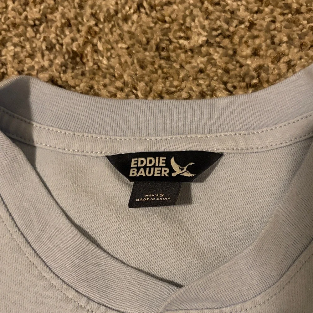 Eddie Bauer Light Blue Short Sleeve Henley Tee